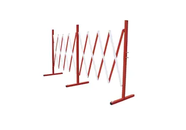 Nůžková roztahovací zábrana Standard, max. délka 4000 mm, červeno-bílá
