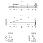 Oboustranné silniční betonové svodidlo TYP80 – levý krajní díl, 4000×695×800 mm