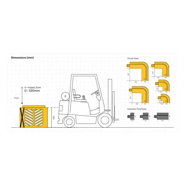 Ochrana sloupu A-SAFE Flexishield Column Guard – žlutá, v. 600 mm, 450×450 mm