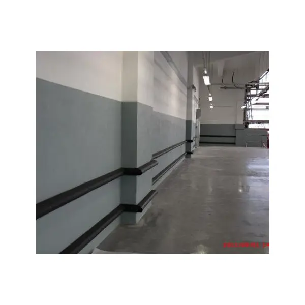 Ochrana stěn a rohů, pryžový nárazník Rubber D s ocelovou výztuhou – černá, 75×65×3500 mm