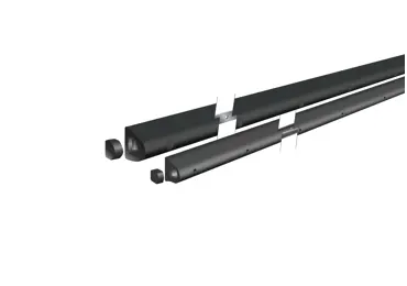 Ochrana stěn a rohů, pryžový nárazník Rubber D s ocelovou výztuhou – černá, 75×65×3500 mm