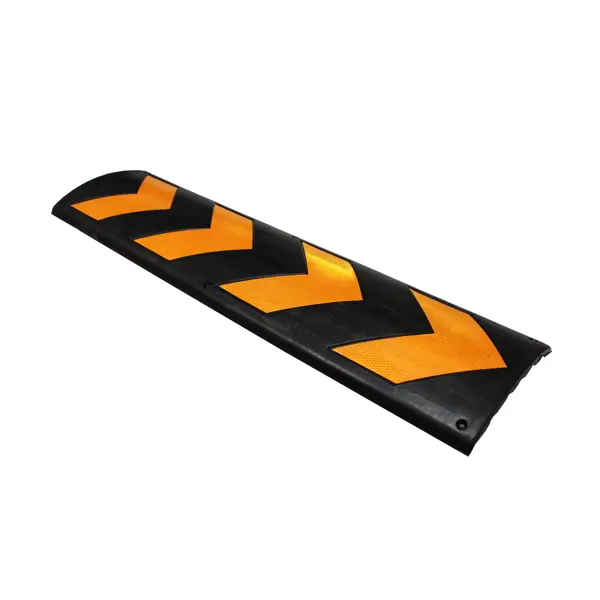 Ochrana stěn a sloupů, pryžový nárazník WallProtec Parking – černá, reflex.šipky, 800×210×35 mm