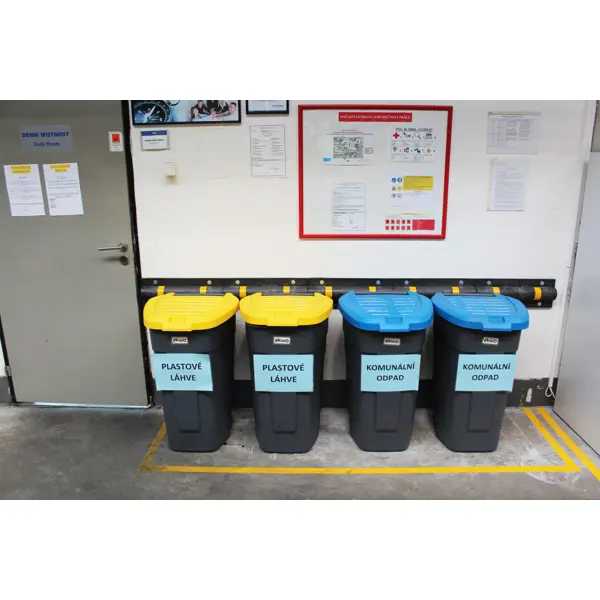 Ochranný nástěnný profil Economic – recyklovaná pryž, černá, 1000×180×14 mm