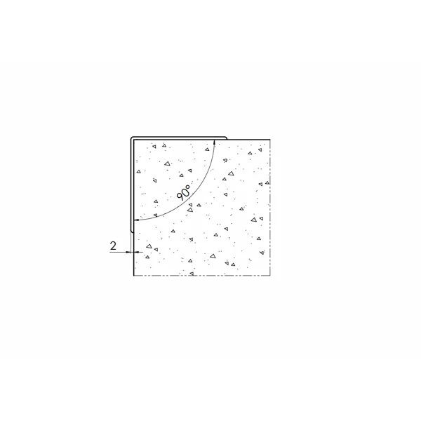 Ochranný rohový profil 90° – šedá, 65x65×1000 mm