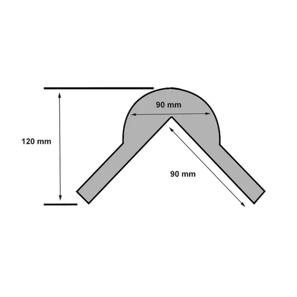 Ochranný rohový pryžový profil Rubber 800, zaoblený – žluto-černá