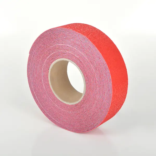 Odolná, ohebná podlahová páska s protiskluzovým povrchem WT-5845 – PU, červená, 50 mm × 25 m