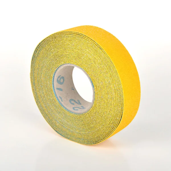 Odolná, ohebná podlahová páska s protiskluzovým povrchem WT-5845 – PU, žlutá, 75 mm × 12,5 m