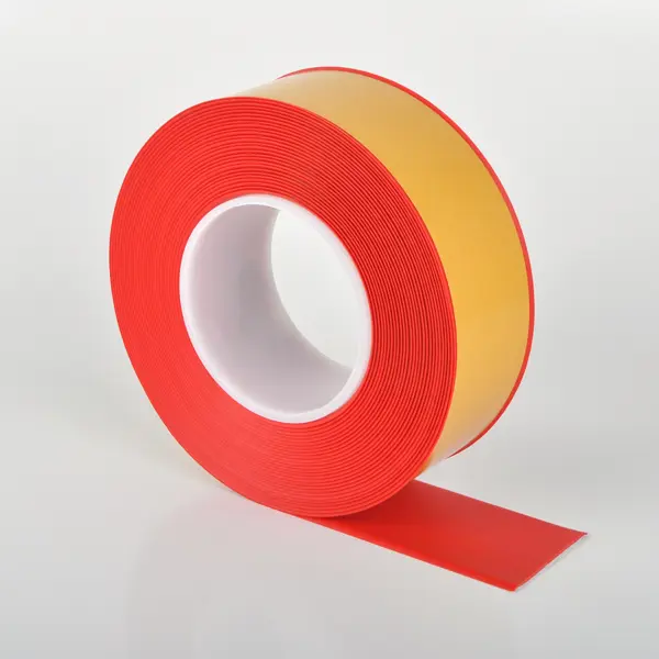 Odolná podlahová páska WT-500 se zkosenou hranou – PVC, červená, 75 mm × 25 m