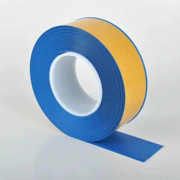 Odolná podlahová páska WT-500 se zkosenou hranou – PVC, modrá, 75 mm × 25 m
