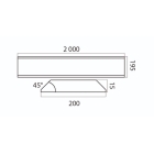 Okopová deska WallProtec Hygienic se zkosenou hranou – plast, bílá/mléčná, 2000×195 mm (2×/–)