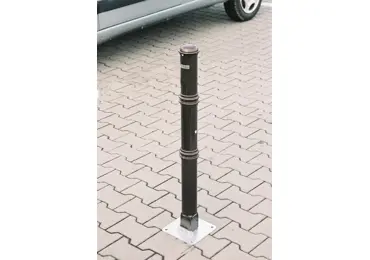 Ozdobný sloupek ANTIK – kov, černo-měděná, 900 mm, pevný s deskou