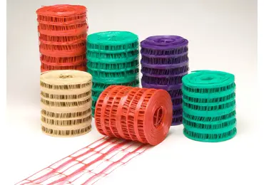 Označovací výstražná fólie a plastová síť do výkopu – červená, 20 cm × 100 m