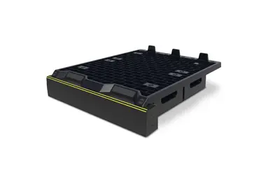 Paletová podesta UnderGuard vč. HD ForkGuard Kerb Barrier – PP, černá, 1241×1070 mm