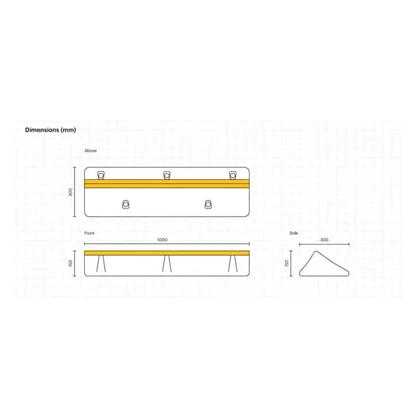 Parkovací doraz nákladných vozidiel Truck Stop – 160×300×1000 mm