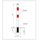 Parkovací sloupek BASIC – ocel, bílo-červená, 1050 mm, pevný k zabetonování