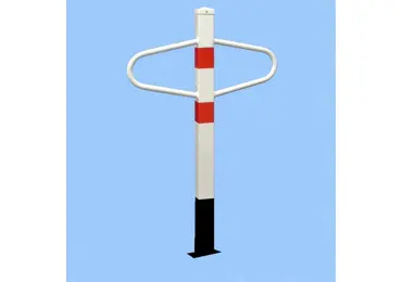 Parkovací sloupek MOTÝLEK – ocel, bílo-červená, 1050×590 mm, pevný k zabetonování