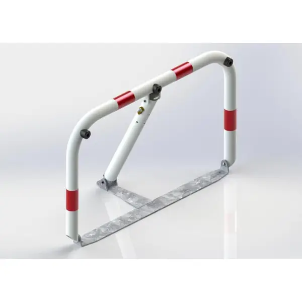 Parkovací zábrana U80 – ocel, bílo-červená, 510×800 mm, sklopná