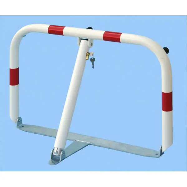 Parkovací zábrana U80 – ocel, bílo-červená, 510×800 mm, sklopná