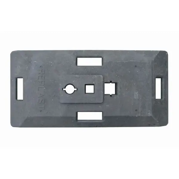 Patka pro dopravní značení, černá, recykl. pryž, 850×410×100 mm