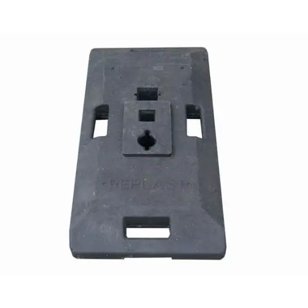 Patka pro dopravní značení, černá, recykl. pryž, 850×410×100 mm