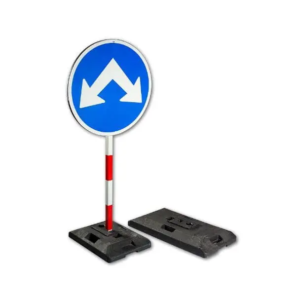 Patka pro dopravní značení, černá, recykl. pryž, 850×410×100 mm