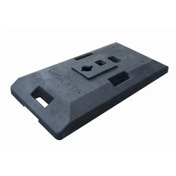 Patka pro dopravní značení, černá, recykl. pryž, 850×410×100 mm