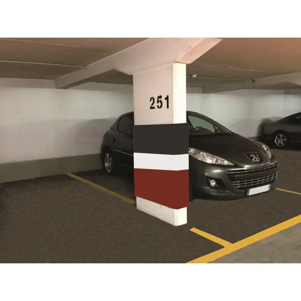 Pěnový nástěnný ochranný samolepicí profil SoftBumpers – 5000×300 mm, červeno-bílo-šedá