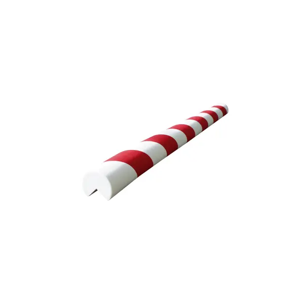 Pěnový ochranný samolepicí rohový profil SoftBumpers, tvar ''kruh'' – 730 × pr. 40 mm, červeno-bílá
