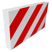 Pěnový ochranný varovný samolepicí profil SoftBumpers – 350×200 mm, červeno-bílá