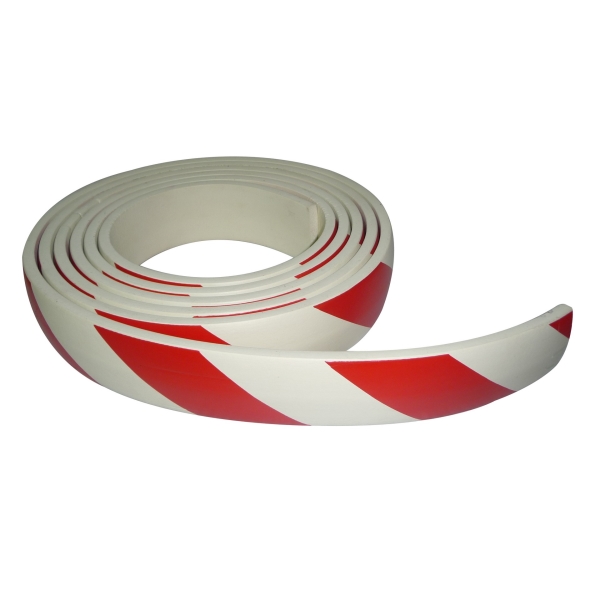 Pěnový ochranný varovný samolepicí profil SoftBumpers – 5000×60 mm, červeno-bílá