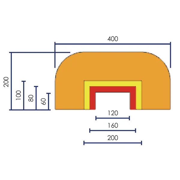 Pěnový samolepicí profil pro ocelové nosníky – 1000×400×200 mm, žluto-černá