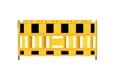 Plastová bezpečnostní zábrana EURO2 Industry bez světelného adaptéru – retroreflexní fólie RA1, černo-žlutá, 2,1×1 m