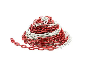 Plastový řetěz – červeno-bílá, 25 m