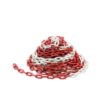 Plastový řetěz – červeno-bílá, 25 m × 7,5 mm