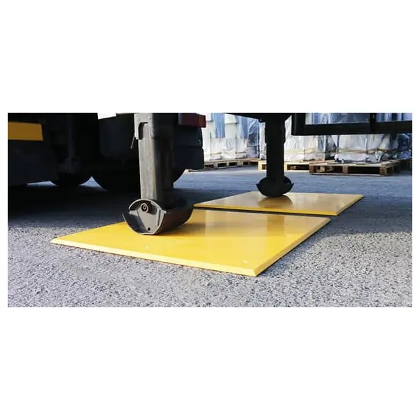 Pláty pod návěs Trailer Plate – žlutá, 1990×990×15 mm, 13× předvrtaný otvor