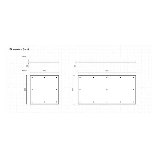 Pláty pod návěs Trailer Plate – žlutá, 990×990×15 mm, 8× předvrtaný otvor
