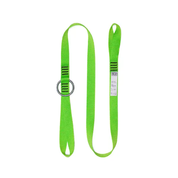 Plochý závěsný popruh NLG Lanyard na řetězovou pilu s nosností 10 kg – nylon, zelená, 1300×25 mm