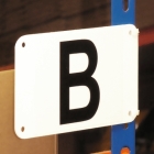 Policové regálové značení, jednostranné – bílý podklad, 300×300 mm, 1-3 znaky