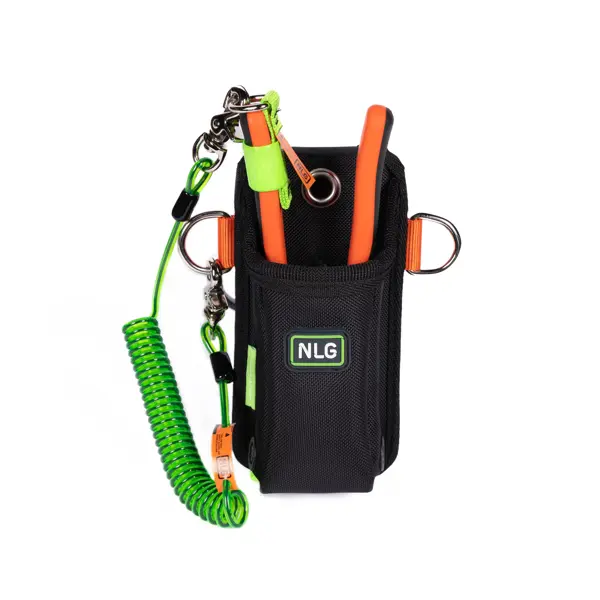Pouzdro NLG na nářadí s rohatkou a nosností 5 kg – nylon, zeleno-černá, 220×100×50 mm