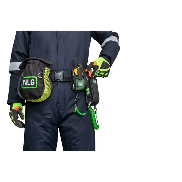 Pouzdro NLG na vysílačku s nosností 1 kg – nylon, zeleno-černá, 140×80×50 mm