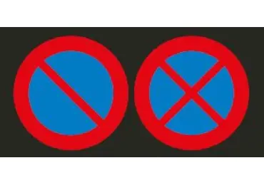 Předformovaná dopravní značka "Zákaz stání/zastavení" – termoplast, červeno-modrá