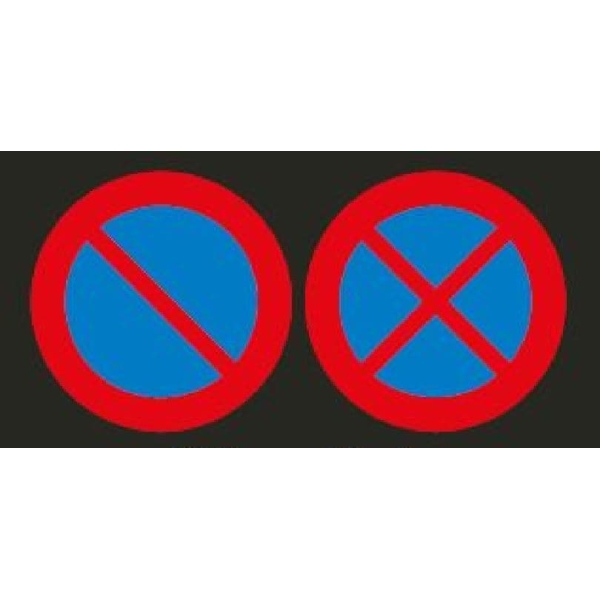 Předformovaná dopravní značka ''Zákaz stání/zastavení'' – termoplast, červeno-modrá, pr. 450 mm, balení 2 ks