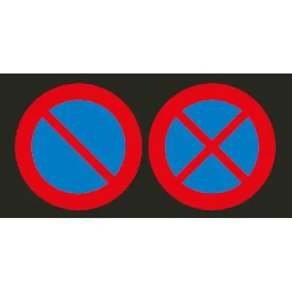 Předformovaná dopravní značka ''Zákaz stání/zastavení'' – termoplast, červeno-modrá, pr. 850 mm