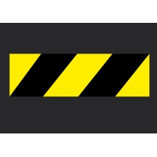 Předformovaná žluto-černá  bezpečnostní linie – termoplast, 1000×250 mm, balení 10 ks