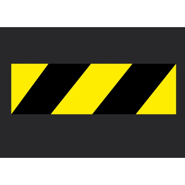 Předformovaná žluto-černá  bezpečnostní linie – termoplast, 1000×250 mm, balení 10 ks
