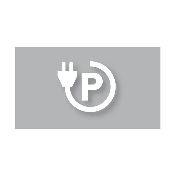 Předformované dopr. značení pro elektromobily ''Parkování'' – termoplast, bílá, 700×800mm, bal 2 ks