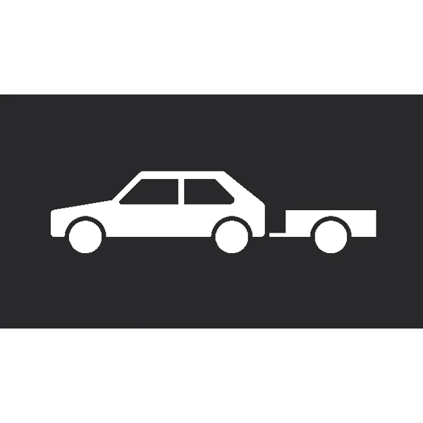 Předformované dopravní značení ''Auto s vozíkem'' – termoplast, bílá, 380×1500 mm