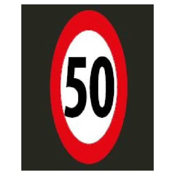 Předformované dopravní značení ''Maximální povolená rychlost – 50 km/h'' – termoplast, 3×2 m
