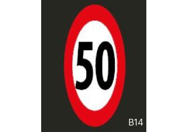 Předformované dopravní značení ''Maximální povolená rychlost – 50 km/h'' – termoplast