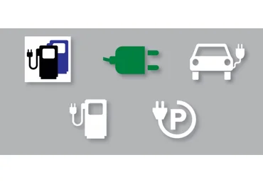 Předformované dopravní značení pro elektromobily ''Nabíjecí stanice'' – termoplast